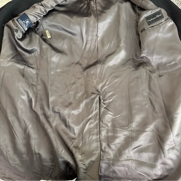 Kuppenheimer Men's Gray Cashmere Wool Blend Overcoat Trench Coat Size 47 - Picture 4 of 16